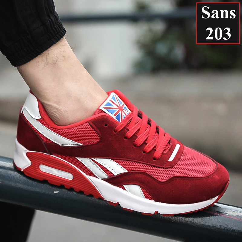 Giày thể thao sneaker nam Sans203 màu đen xanh đỏ