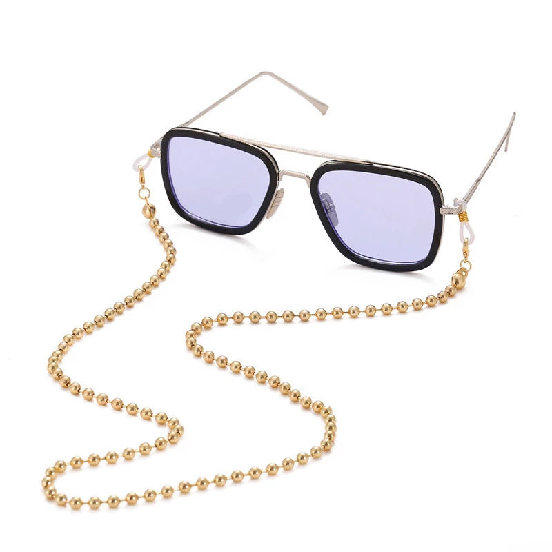 Dây đeo giữ kính mắt khẩu trang AY kim loại chuỗi hạt thủy tinh thời trang thanh lịch sang trọng unisex