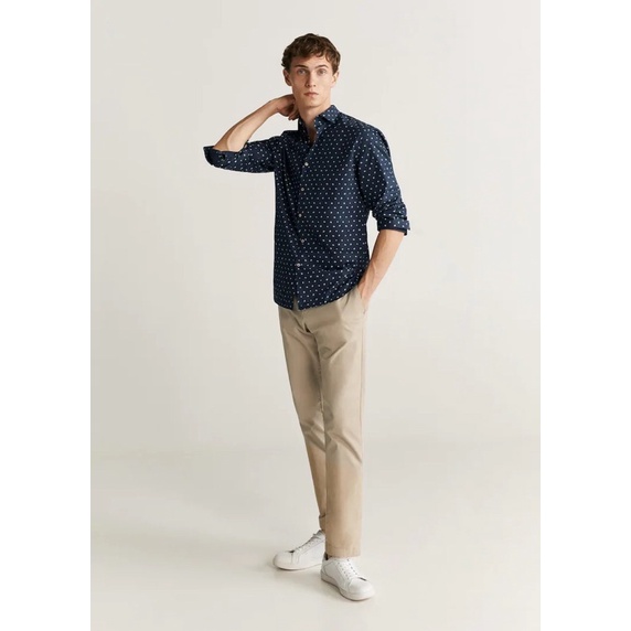 Áo sơ mi nam dáng Slim hoạ tiết in hoa