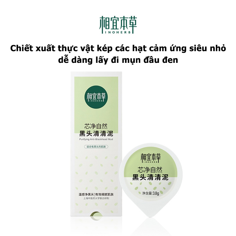 Set 12 mặt nạ bùn INOHERB làm sạch mụn đầu đen tự nhiên 3.8g