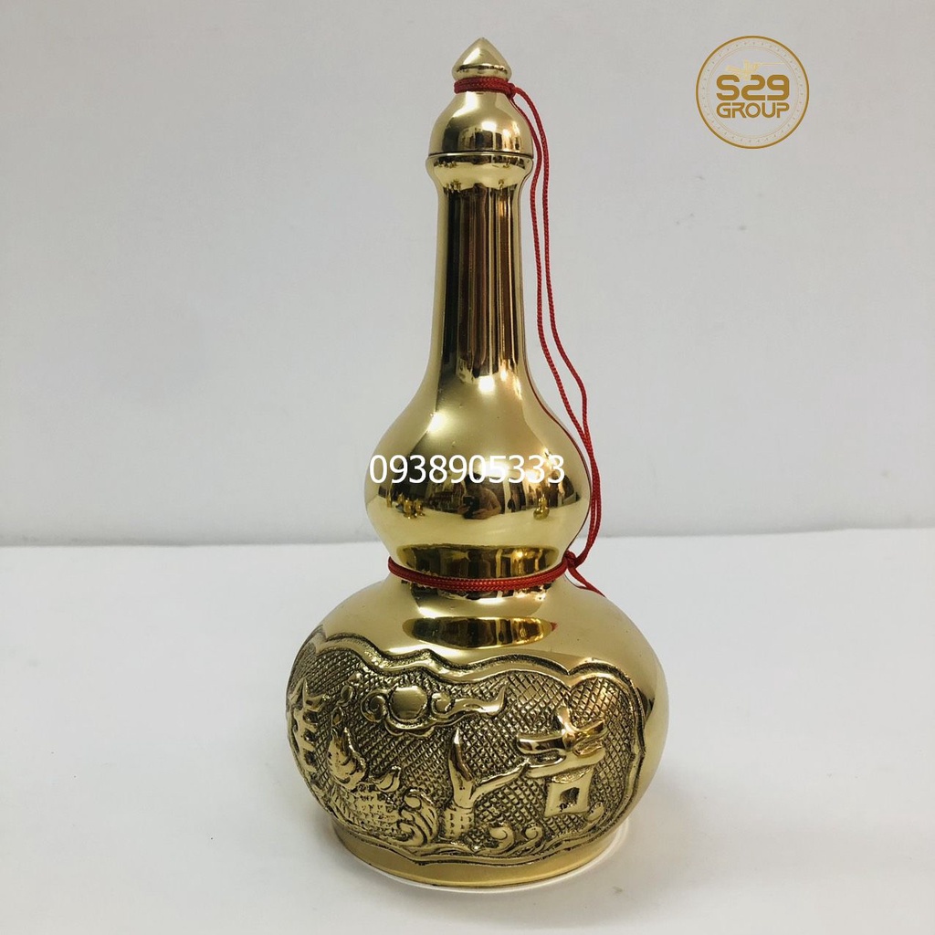 Nậm rượu bằng đồng thau vàng bóng cao 18cm,phụ kiện thờ cúng