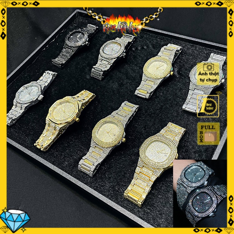 Đồng Hồ Đính Đá Hip Hop Bling Bling