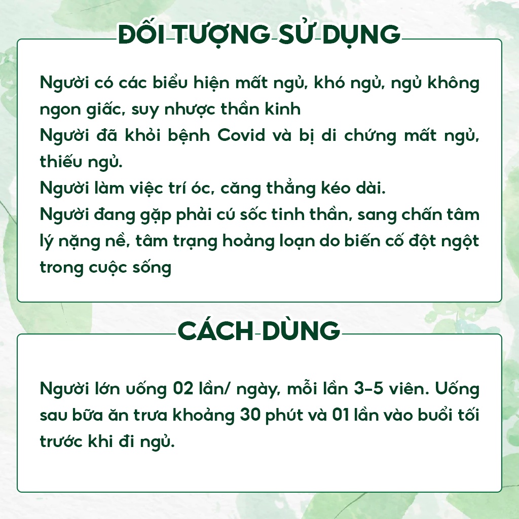 Viên Uống An Thần VINH GIA Hỗ Trợ Ngủ Ngon, Giảm Căng Thẳng Mệt Mỏi Cho Người Bị Suy Nhược Thần Kinh 60 Viên/Hộp