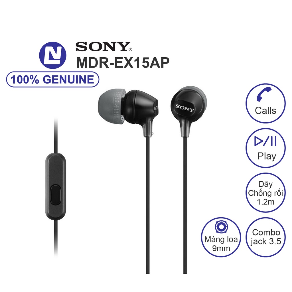 NEW Full box - Sony MDR-EX15AP Tai nghe nhét tai có dây - Micro