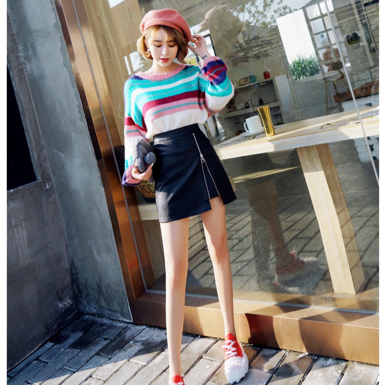 CHÂN VÁY DA NỮ XẺ DÂY ULZZANG | BigBuy360 - bigbuy360.vn