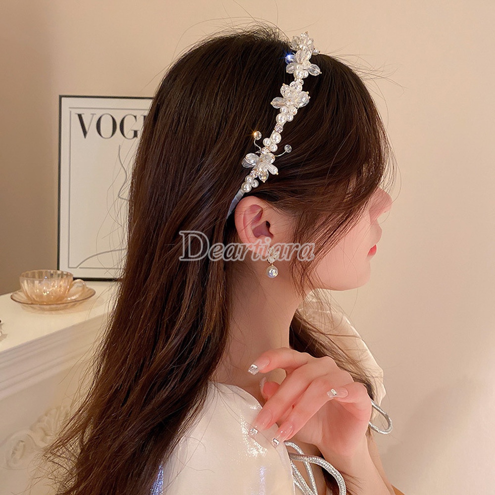 Băng Đô Đính Đá Và Ngọc Trai Xinh Xắn Dành Cho Nữ