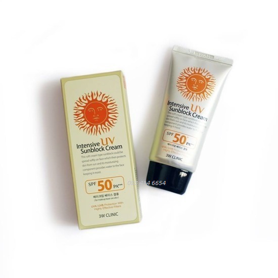 Kem Chống Nắng 3W Clinic Intensive UV Sunblock Cream SPF 50 PA+++ (70ml)