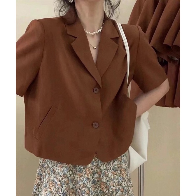 Áo blazer cộc tay cổ pijama 40503 CHERRY COCO | BigBuy360 - bigbuy360.vn