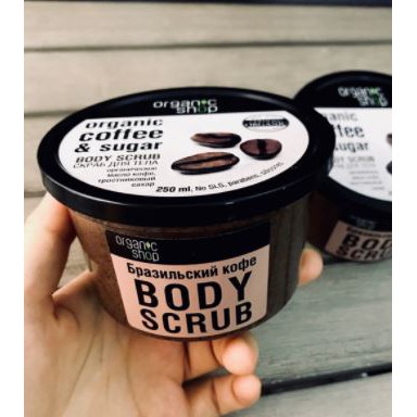 Kem Tẩy Da Chết BODY ORGANIC SHOP Coffee Sugar của Nga