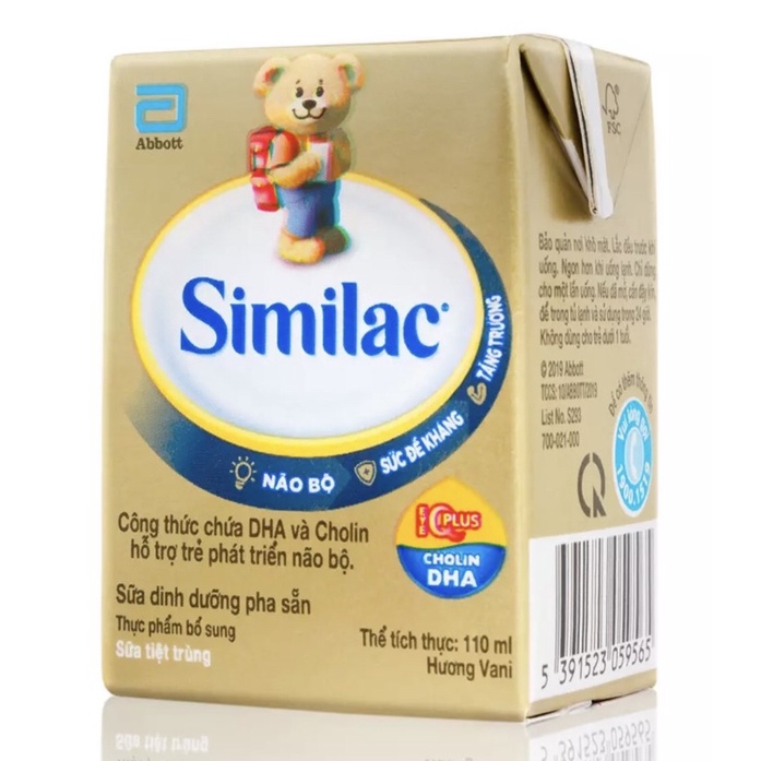 lốc 4 hộp sữa nước similac 110ml