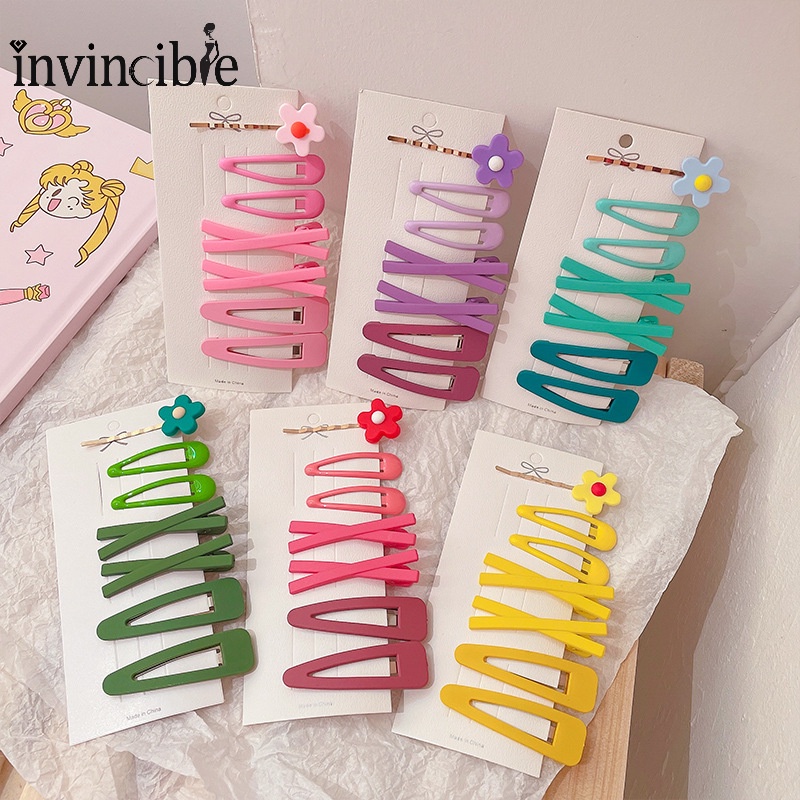 Kẹp Tóc Nữ Hình Học/ Kẹp Tóc Họa Tiết Hình Học/ Bông Hoa Màu Sắc Ngọt Ngào Dễ Thương