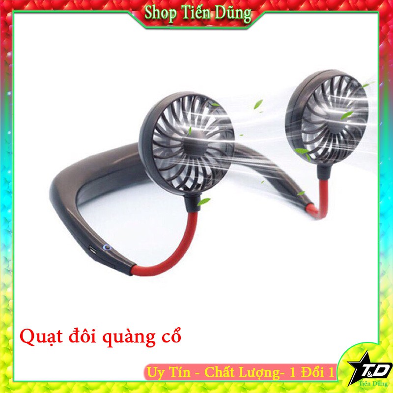 Quạt quàng cổ tích hợp điện có thể sạc pin trong quá trình hết pin - Quạt mini nhỏ gọn có chỉnh tốc độ gió