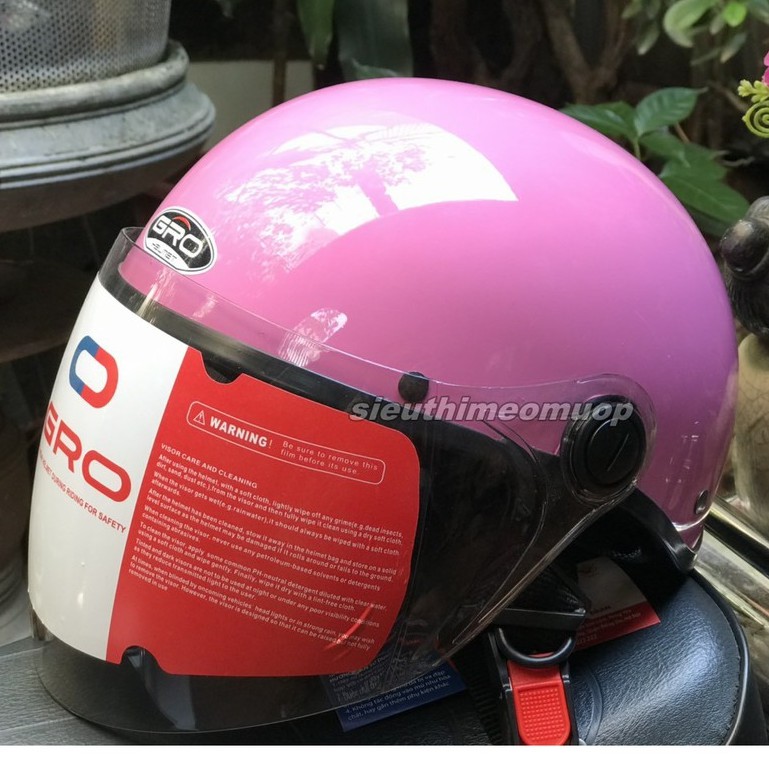 Nón bảo hiểm NỬA ĐẦU có kính nam,nữ GRO - nhiều màu - kính dài che đến cằm