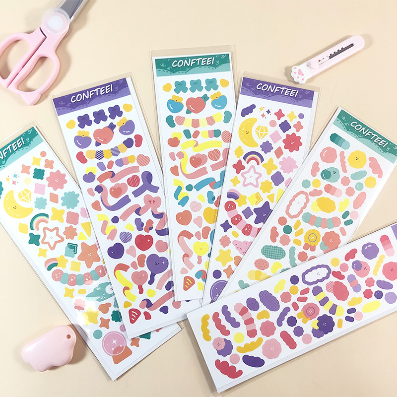 Sticker Hình Ngôi Sao / Mặt Trăng Dùng Trang Trí Sổ Nhật Ký Diy