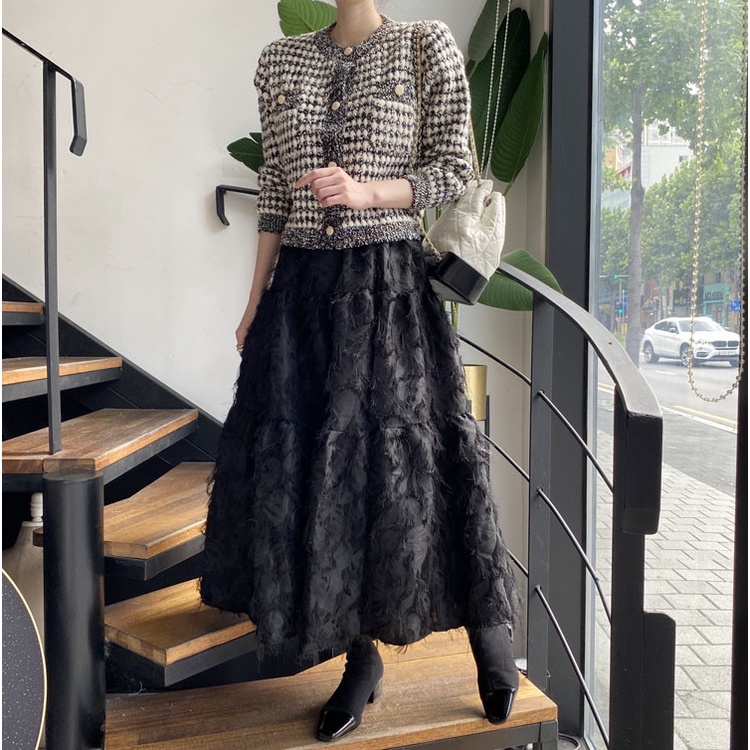 Áo cardigan len nữ phong cách dạ tweed kim tuyển Quảng châu cao cấp dệt kim dày dặn khoác ngoài hot tiktok kozoda AC35