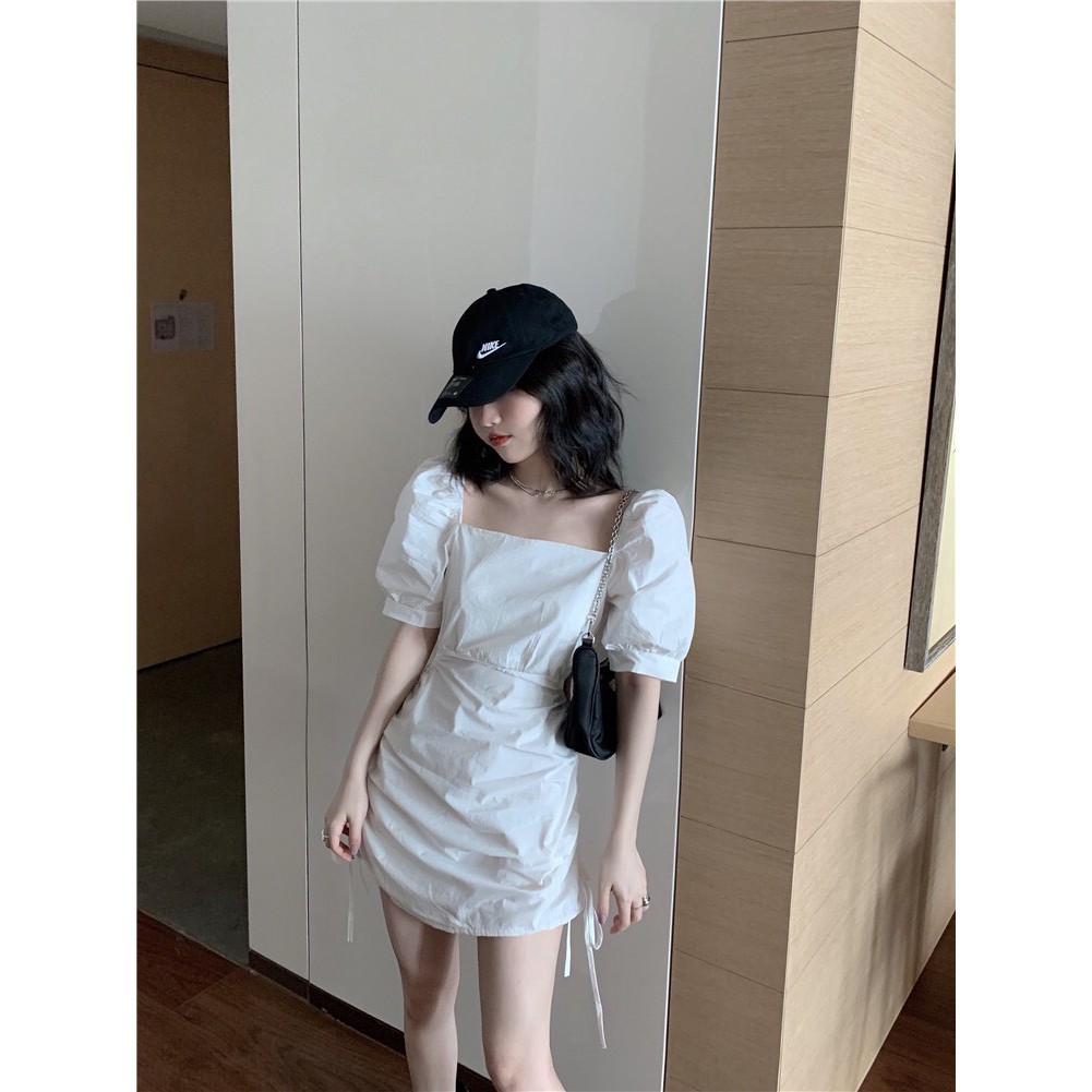 Đầm boddy dạo phố cổ vuông nhúng khoét eo xinh tươi trẻ trung, hàng cao cấp [SIÊU PHẨM] | BigBuy360 - bigbuy360.vn