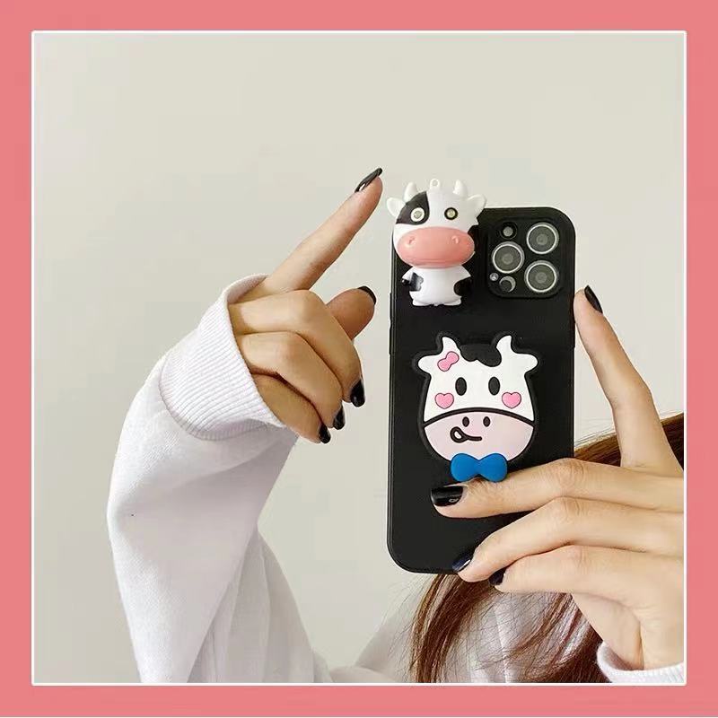Ốp Điện Thoại Hình Bò Sữa Phát Sáng Cho Apple 12 / 11pro k40 Redmi Note9 / 8pro Xiaomi 6x10s11