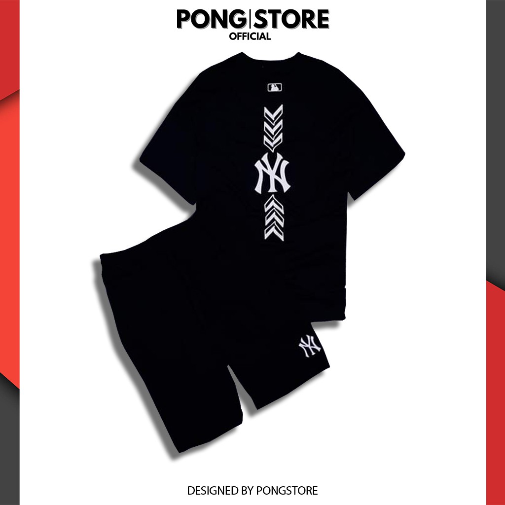 Bộ đồ nam hè thời trang hàn quốc PONGSTORE, set đồ nam mặc nhà phối chữ NEW YORK chất thun thoáng mát mẫu mới 2021