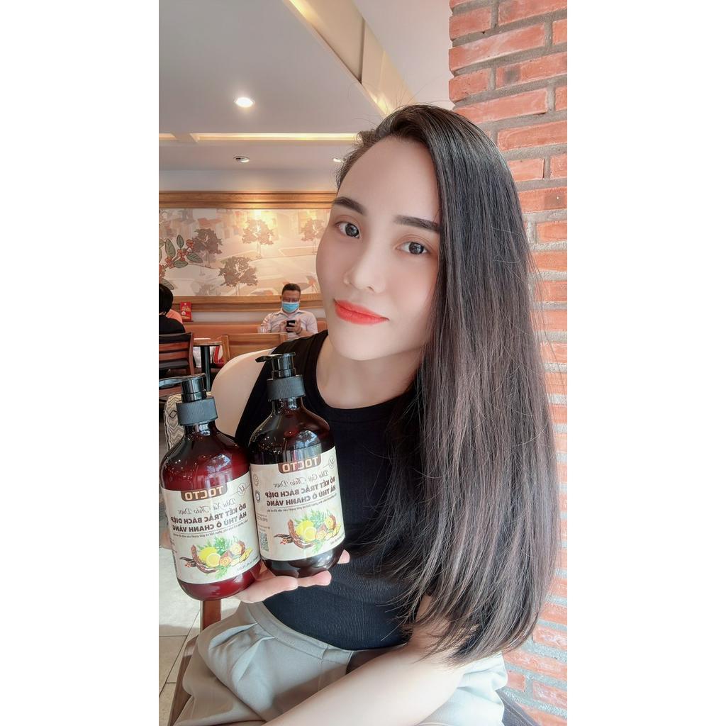 Combo gội xả Bồ kết Hà thủ ô Chanh Gừng ngăn ngừa rụng, giúp mọc tóc con - chai 500ml