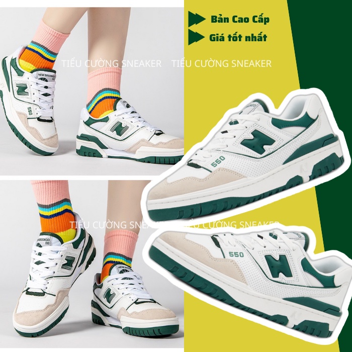 Giày Nam Nữ NEW BALANCE NB 550 Xanh Lá ''Cream Green'', Giày Thể Thao Xanh Lá Nam Nữ Hot Trend 2022