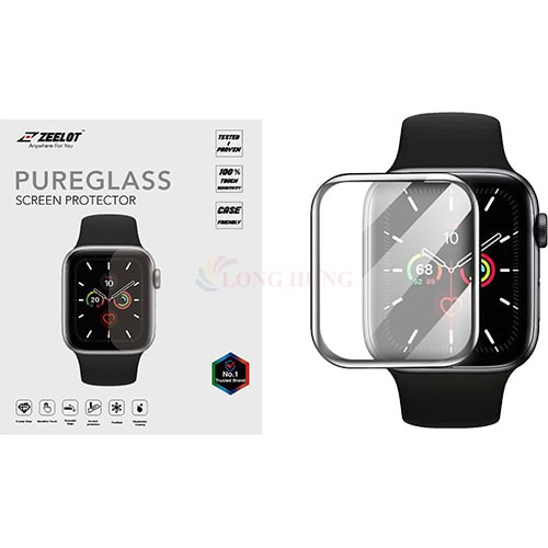 Dán màn hình cường lực Full viền chống vân tay Zeelot Apple Watch 38/40/42/44mm - Hàng chính hãng