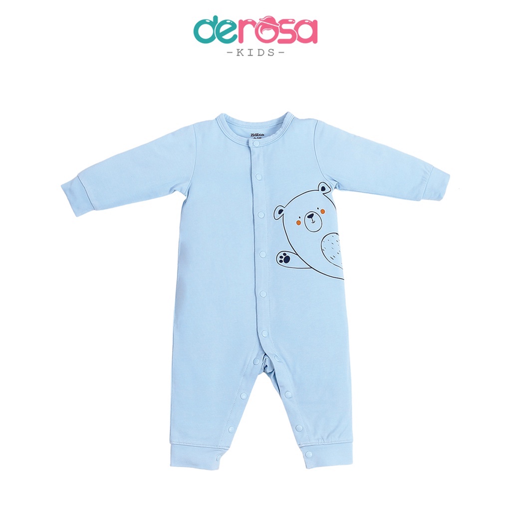 Bộ body cho bé sơ sinh DEROSA KIDS đồ bộ bé trai bamboo | 0-9 tháng | AWBB101BD