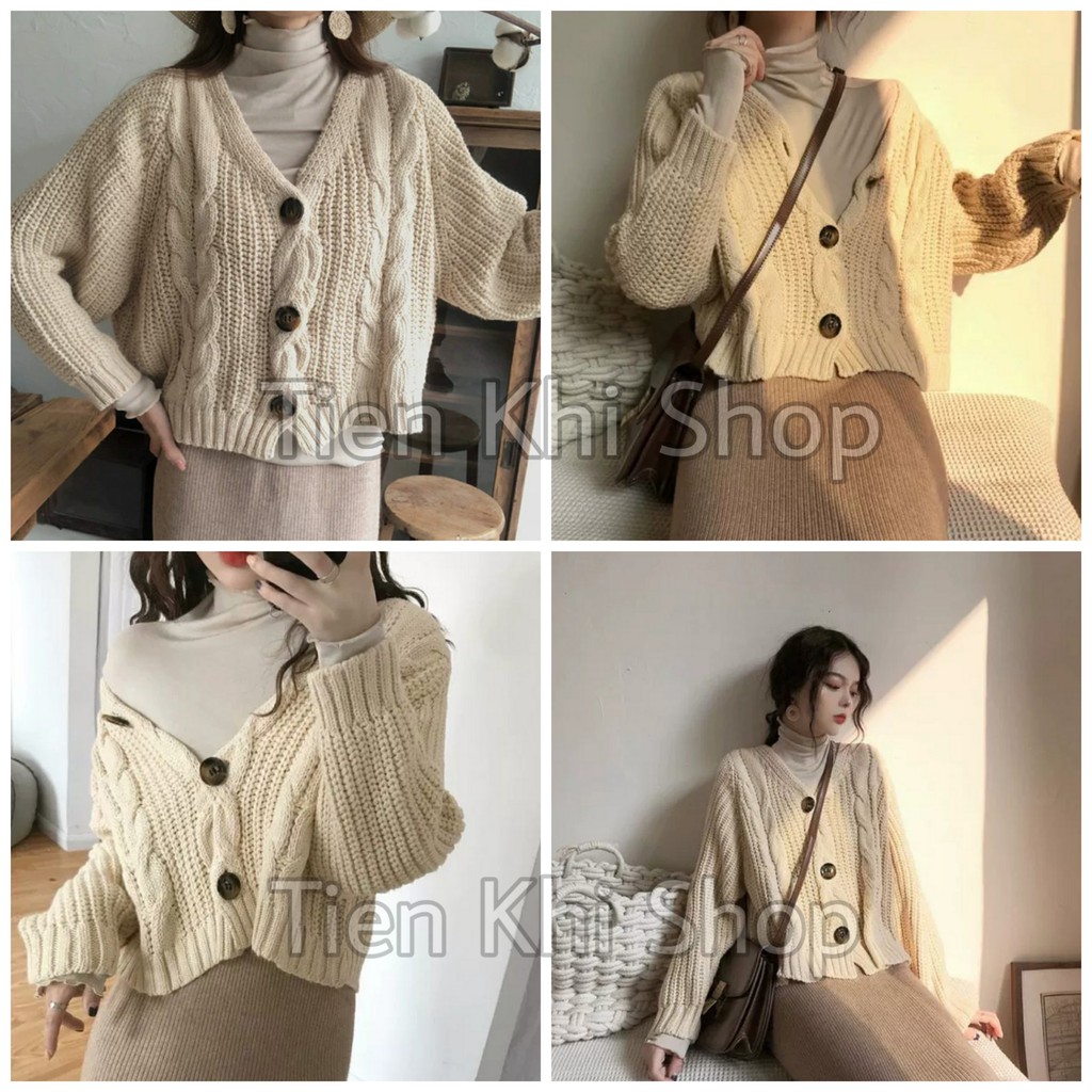 [FREESHIP TỪ 50K] ÁO KHOÁC LEN VẶN THỪNG 3 NÚT DÀY NGẮN ULZZANG STYLE