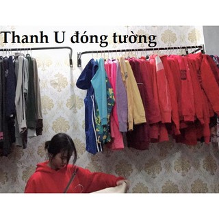 Thanh U Sắt 1 Chiếc Treo Quần Áo SHOP Khoan Lên Tường Kích Thước Tùy Chọn