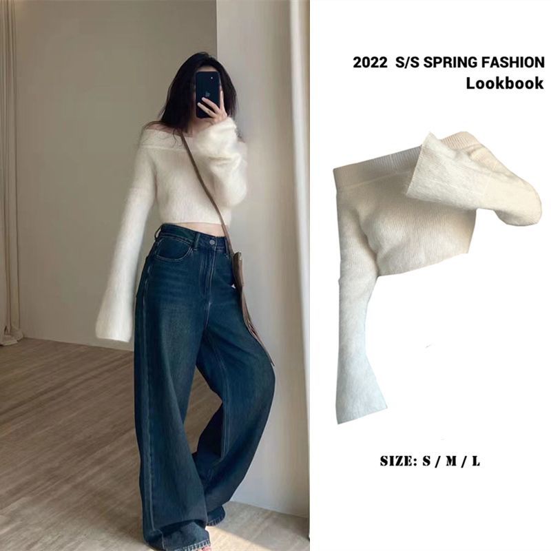 Áo Sweater Dệt Kim Tay Loe Thiết Kế Mới Thời Trang Dành Cho Mùa Thu