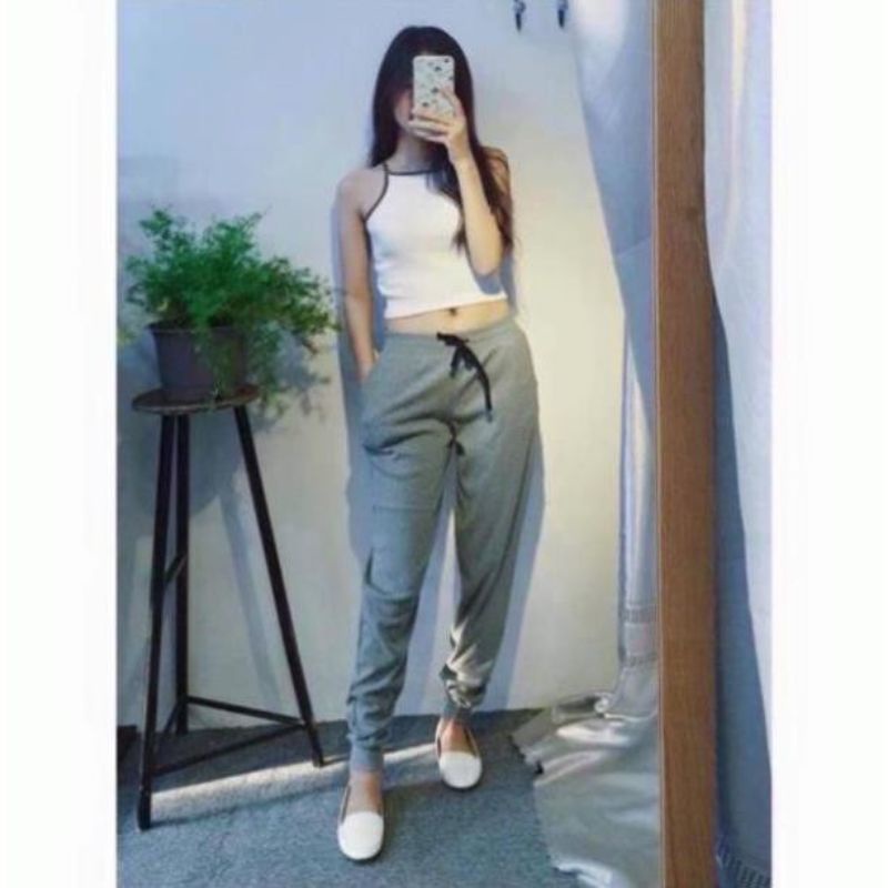 Quần jogger nam nữ thun cotton da cá mềm mịn thời trang ống quần có bo loại 1