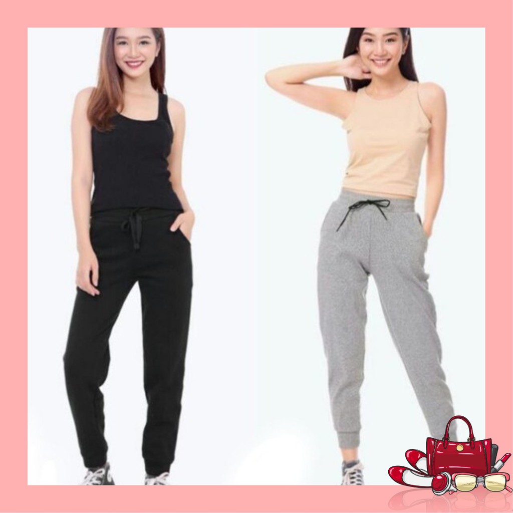 Quần Jogger nữ chất liệu vải len tăm