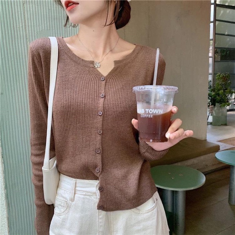 Áo len dệt cổ mở | BigBuy360 - bigbuy360.vn