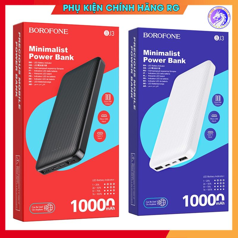 Pin Sạc Dự Phòng Hoco J48 / Hoco J52 10000 Mah Sạc Dự Phòng Borofone BJ3 Chính Hãng Bảo Hành 1 Năm