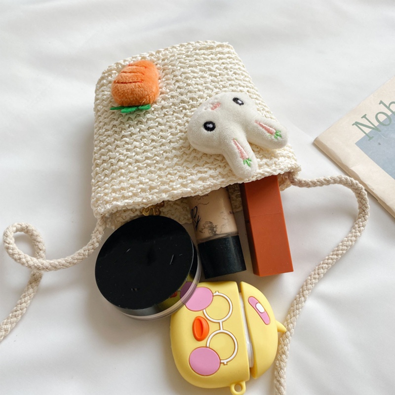 Túi Rơm Đeo Vai Có Khóa Kéo Thời Trang Mùa Hè Cho Bé Gái