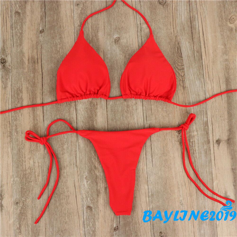 [Mã FATREND18J giảm đến 30k đơn 99k] Bộ Bikini 2 Mảnh Màu Trơn Gợi Cảm Dành Cho Nữ | BigBuy360 - bigbuy360.vn