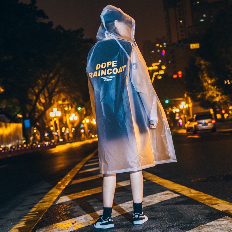 Áo Mưa Măng Tô Màu Trắng DOPE RAINCOAT STREET Style Thời Trang Unisex