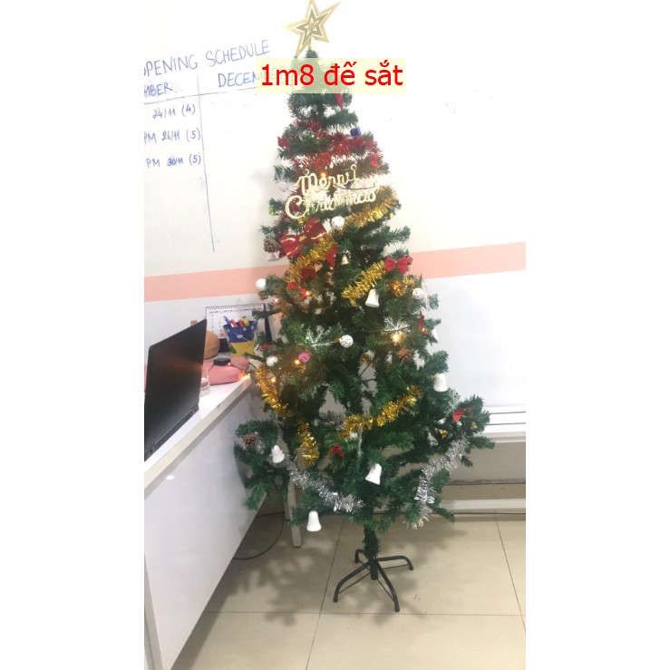 Cây Thông Noel 1M5/1M8 + 300/550 Phụ Kiện Đẹp Tặng Kèm 6 Bóng Trang Trí Giáng Sinh/ Tiệc Cưới/ Sinh Nhật/ Tết