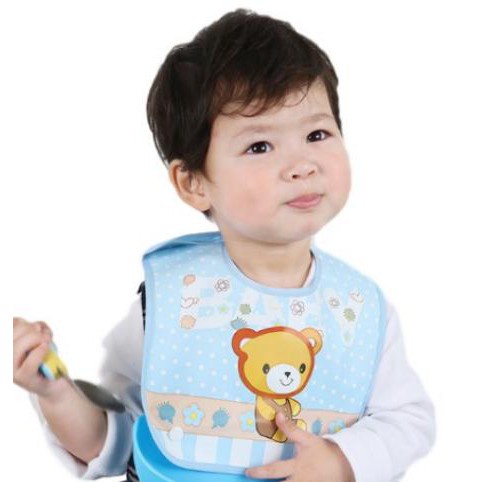 Yếm ăn dặm cho bé, Yếm Ăn Dặm Chống Thấm Có Máng Hứng Cho Bé (Tháo Dời)