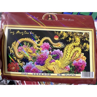 Tranh thêu long phụng sum vầy