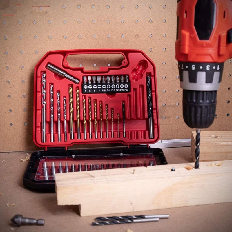 Set 30 Mũi Khoan Xoắn Tốc Độ Cao Đa Năng Kèm Hộp Đựng 25mm / 0.98inch Bằng Thép / Gỗ / Kim Loại Cứng