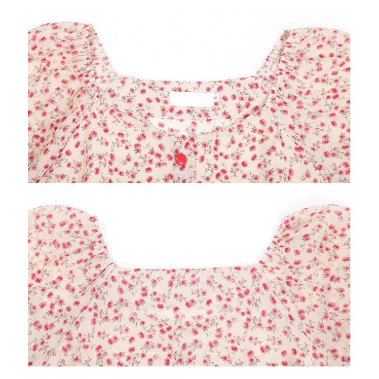 A96628 Áo chiffon nữ hè ngắn tay hoa nhí  hàng nhập