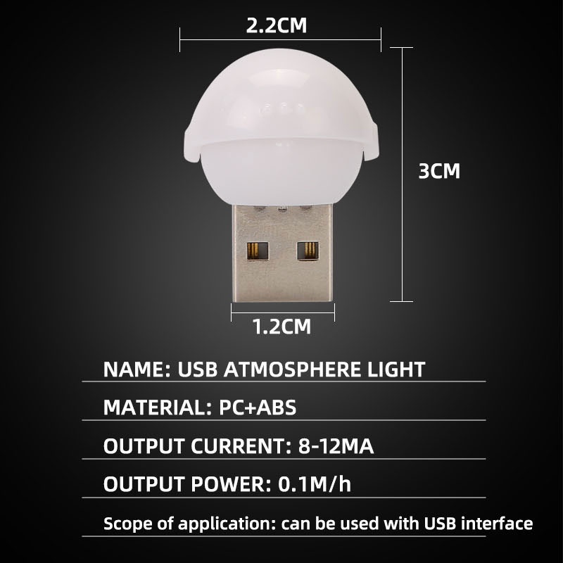 Đèn LED KEVANLY cổng USB nhỏ gọn trang trí nội thất xe hơi