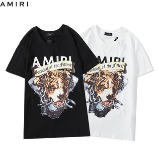 Áo Thun Cotton Ngắn Tay In Chữ Amiri Thời Trang Cho Nam Nữ