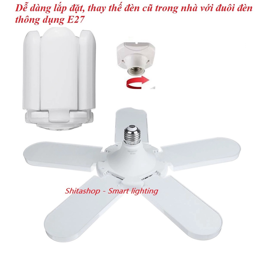 Đèn Led 5 Cánh + 1 đèn trung tâm công suất 75W siêu sáng