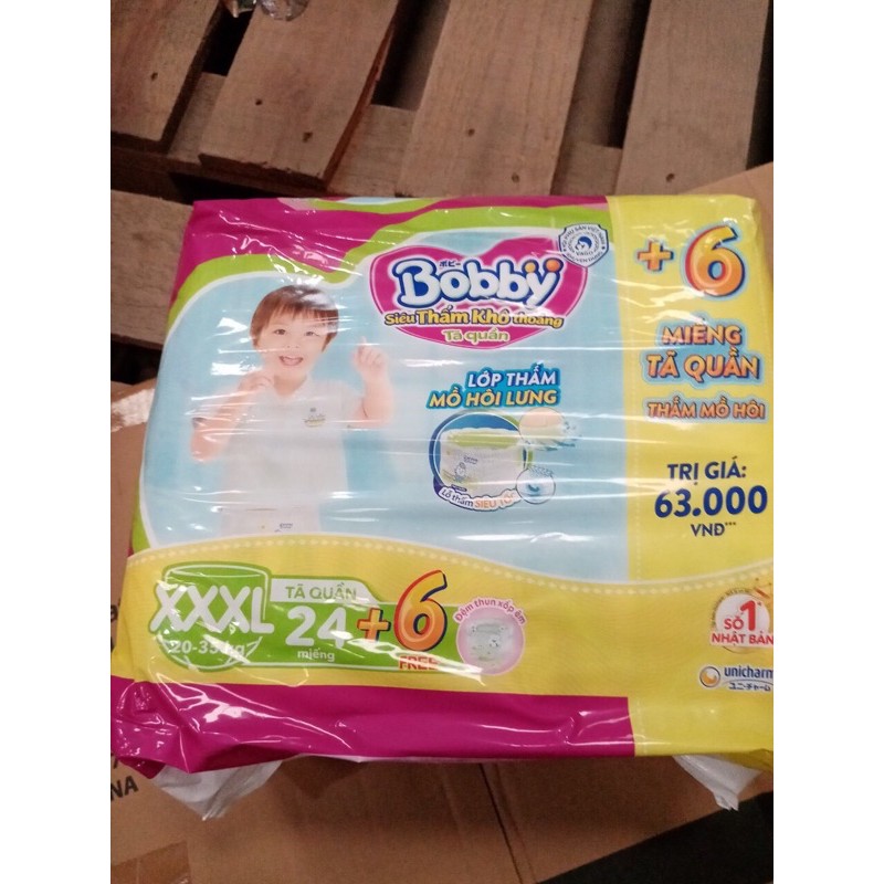 (CÓ NOWSHIP) TÃ QUẦN BOBBY SIZE XXXL 24 MIẾNG