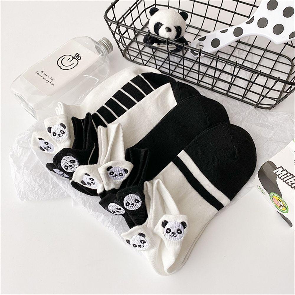 Aaron1 Vớ Cotton Cổ Thấp Thêu Họa Tiết Màu Trắng Đen Thời Trang Xuân Hè Cho Nữ