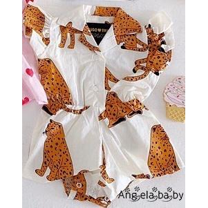 Bộ jumpsuit tay ngắn vải cotton mềm mại và đáng yêu cho bé gái