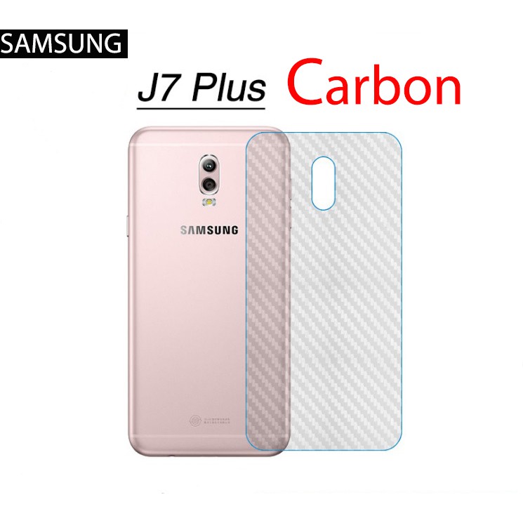 Dán lưng Samsung J7 Plus vân Carbon - J7+