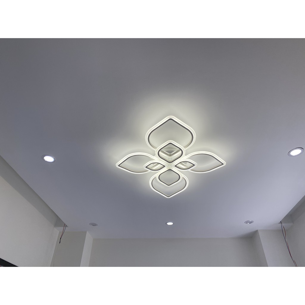 ĐÈN led ốp trần trang phòng khách-G02 đèn trang trí 8 cánh hình lá, có 3 chế độ sáng