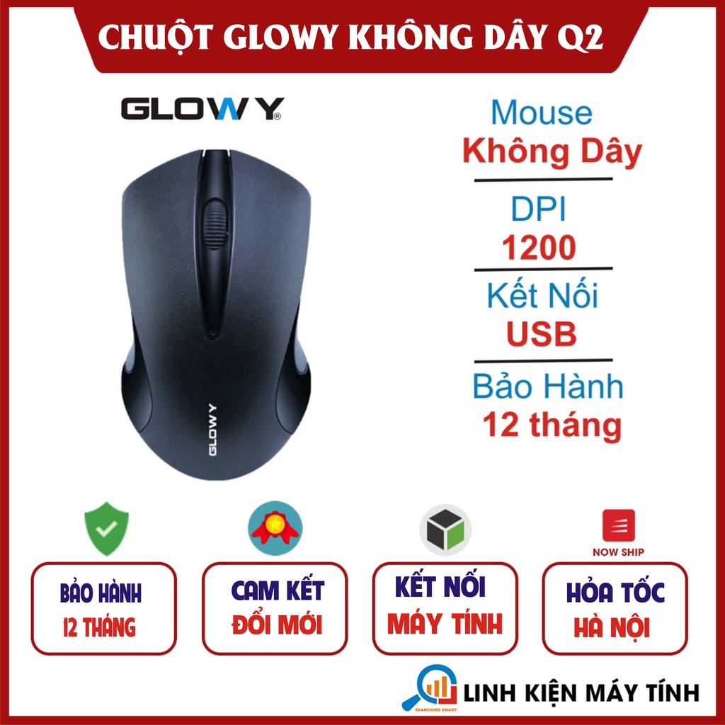 Chuột không dây Gloway Q2 Độ nhạy 1200DPI Bảo hành chính hãng 12 tháng !!!